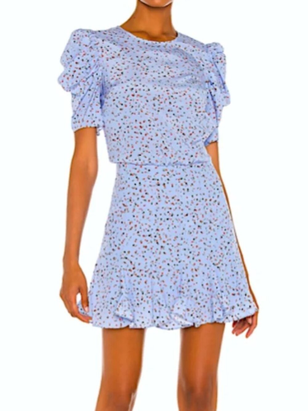 Veronica Beard Lila Floral Silk Puff Mini Puff Sleeves Size 8 - Picture 1 of 8